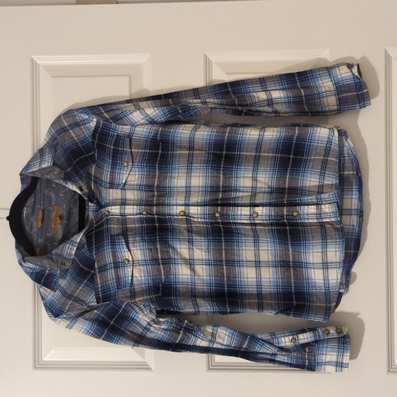 Women's Blue Stripped Flannel - Picture 1 of 4